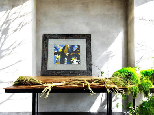 Blue Bulbs - Mixed media on paper 1406 - The Artful