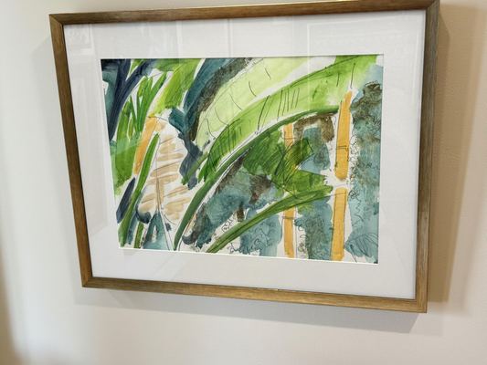 Through the Palms - Angela Reed - Mixed media on paper #1446