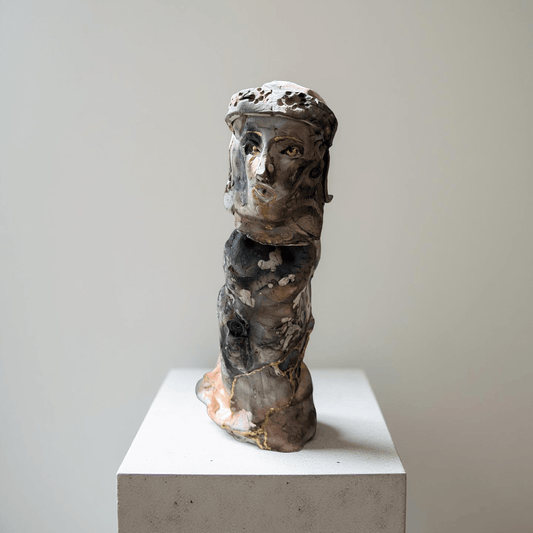 Glory carries 23 poppies - Raku Sculpture 2005 - In Gallery Purchase only - The Artful