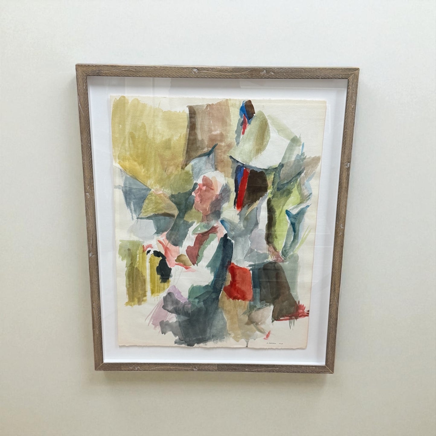Gesture in Stillness  by A. Ferrara 1964 - Mixed Media on Paper #1423